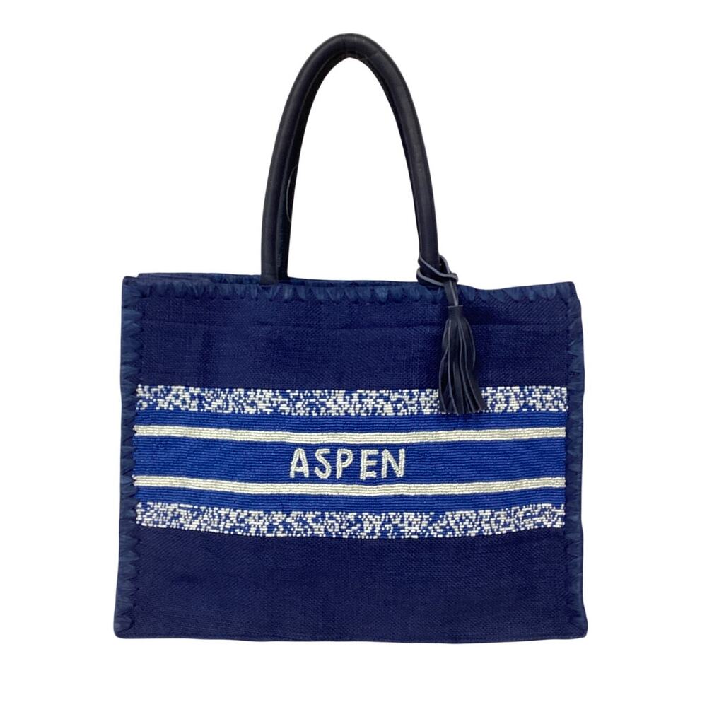 Tuckernuck Beaded Deep Blue Aspen Tote Bag